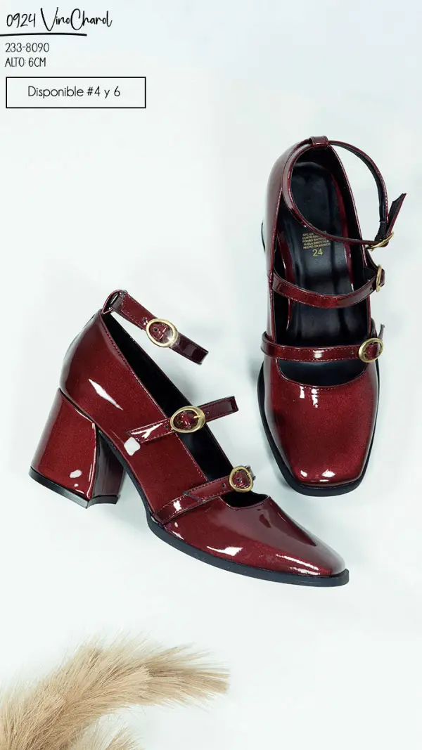 Zapatillas vino charol
